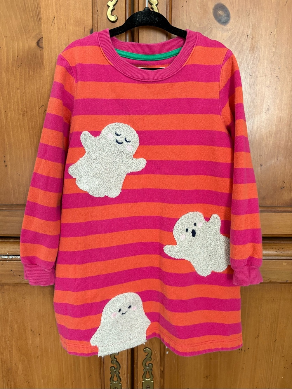Mini Boden Applique Ghost Striped Sweater Dress Girls Size 4-5y